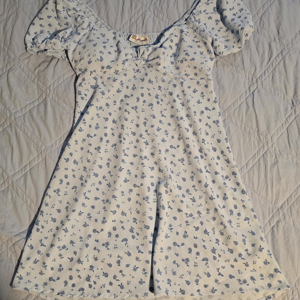 No Boundaries Blue Floral Mini Dress
